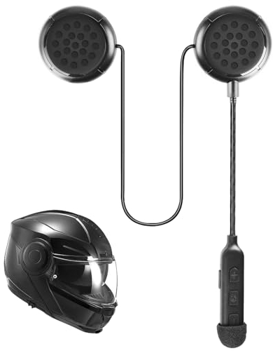 HOSPAOP Motorrad Helm Kopfhörer Bluetooth, Motorradhelm Wireless Headset Bluetooth 5.0 Gegensprechanlage Motorcycle Helmet Kommunikation, Unterstützen Freisprechen für Outdoor Radfahren Skifahren