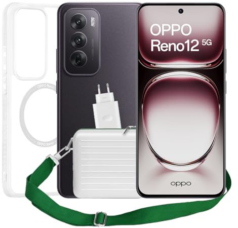 OPPO Reno12 5G + Pack de Lanzamiento - Smartphone Libre con IA, 24GB (12GB+12GB) +256GB, Pantalla 3D AMOLED 6.7, Cámara 50+8+50 MP, Android, Vídeo 4K, Batería 5000mAh, Carga 80W - Brown Black