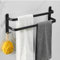 Bathroom Towel Bar for Wall Mount, Bathroom 2-Tiers Ladder Towel Rails, for Bathroom proof Aluminum Dish Cloth Hand Towel Holder for Bath Vanity Kitchen Door Shower Accessories,Black (Si