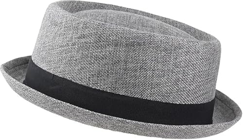 The Tie Company Men's Classic Textured Pork Pie Hat - Stylish Trilby Hat for Outdoor and Summer Wear (UK, Alpha, One Size, Standard, Gray)