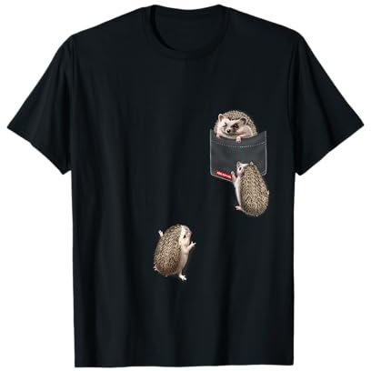 Niedliches verspieltes Igel-Trio, das in der Tasche spielt T-Shirt