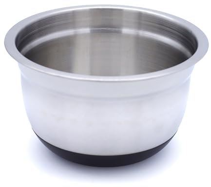 Buckingham Deep Salad Mixing Bowl with Black Silicon Base Easy Grip Durable Stylish and Versatile Ideal for Baking Cooking Salad & Food Prep (28 cm)