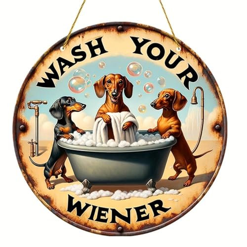 Dachshund Door Hanger - Dog Door Sign, Wooden Animal Porch Sign | Welcome Dog Door Sign, Dachshund Door Hanger for Puppies