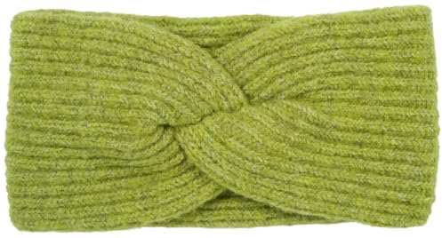 styleBREAKER Damen Strick Stirnband mit Twist Knoten und Rippenmuster einfarbig, warmes Winter Haarband, Headband 04026072, Farbe:Limettengrün