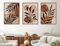 Premium Poster Set | 3er Set DIN A3 | Kunstdruck Wandbilder Poster Bilderwand Collage Bild Wanddeko Boho Abstrakt Modern Deko Beige Braun | Wohnzimmer Schlafzimmer Küche | ohne Rahmen (30 x 42 cm)