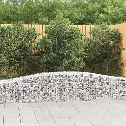Buzaza Gabionen mit Hochbogen 4 STK. 400x50x40/60cm Verzinktes Eisen GabionenköRbe Gabionen ZubehöR Zaun Garten Gabionengitter 3145919