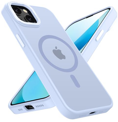 KPPIT Magnetic Case for iPhone 13 Compatible with MagSafe, Shockproof Drop Protection, Frosted Translucent Back Phone Case for iphone 13,Yuanfeng Blue