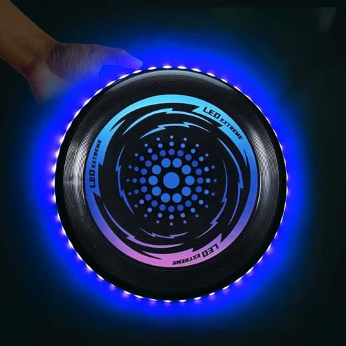 YeahBoom Leuchtende Frisbee Scheibe,Ultimate Frisbee Led,Led Frisbe Leuchtend,Leuchtende Ultimate Frisbee,Flugscheibe mit 42 LEDs Lichter,für Kinder Erwachsene Rasenstrand im Freiene