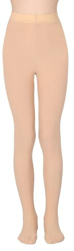 OVISSA Mädchen Ballettstrumpfhose Uni 40 DEN – Weich, Dehnbar & Strapazierfähig Nackt 146-164 cm