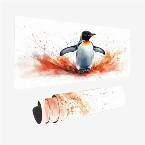 Gaming Mouse Pad art Mouse Mat Penguin Desk Mat Large 1500x800mm XXL Mousepad Gaming Accessories for Improve Accuracy and Speed, Stitched Edges, Non Slip Rubber Base, Waterproof, Gamer Gifts,Model452