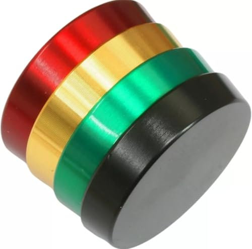Tower 40mm Grinder Herb Grinder Magnetic Grinder for Dry Herb Portable Metal Aluminium Colour - Rainbow (Red, Gold, Green
