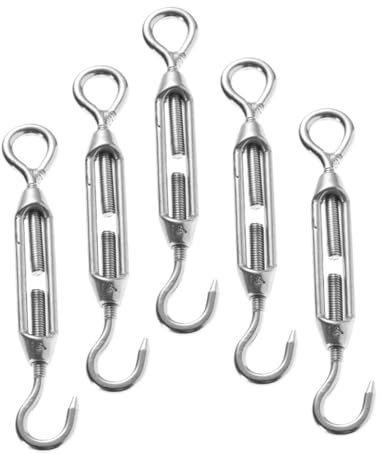 LIFKOME 5pcs Stainless Turnbuckle Fasteners Adjusted Tensioner Fixed Tensioner for Door Turnbuckle Hardware Wire Rope Installation