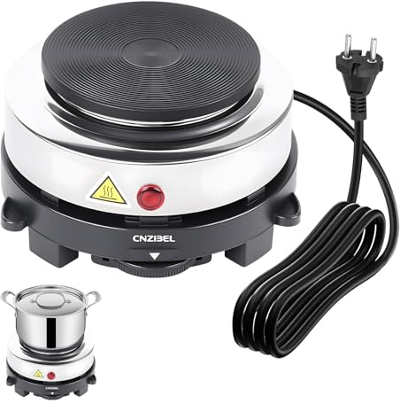 GOMETY Kochplatte Elektrische, Kochplatte aus Gusseisen&Edelstahl 5 Brennstufen 220V Kleine Herdplatte 500W/Kochplatte Einzeln Mini Einzelkochplatte Küche Heizplatte für Haushalt, Camping (Schwarz)