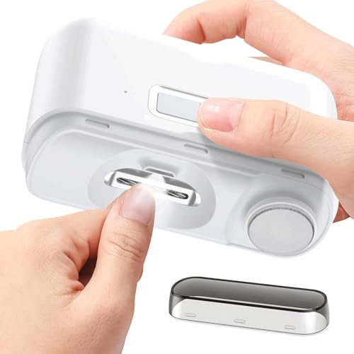 Coupe Ongles Électrique 2 en 1, Coupe Ongles & Lime Électrique, Coupe-ongles Automatique avec lumière LED avec 2 Vitesses, Rechargeable USB, Portable Lime a Ongle Pour Bébés, Adultes, Personnes Âgées