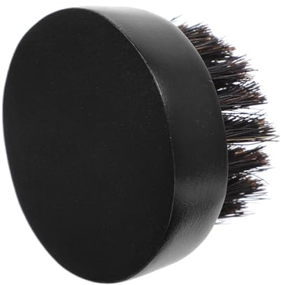 Ipetboom Cepillo para Barba Redondo de Cerdas Naturales Cepillo para Barba de Salón de Madera Accesorio de Barbería Casa o Viaje