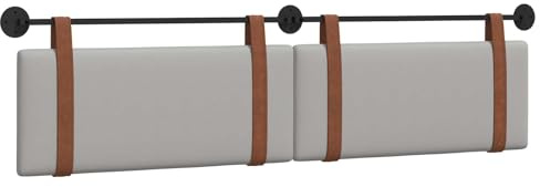 vidaXL Hängendes Kopfteil Wolkengrau Antikes PU, Schlafzimmer Deko, modernes Wandkopfteil, rechteckiges Design, minimalistischer Stil, Schaumstoff Polsterung