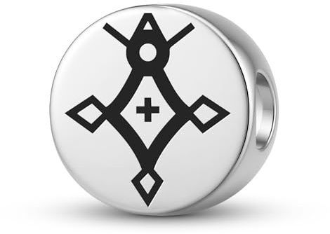 Charm-Anhänger aus 925er-Sterlingsilber, Islam-Kreuz von Agadez, Totem-Symbol-Anhänger, Charm-Emblem, spirituelles Siegel, Schmuck, Halskette, passend für Original-Armband-Schmuck