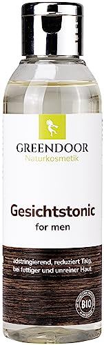 GREENDOOR Gesichtstonic men 150ml Sebum Reducer, natürlich mit Aloe Vera, BIO Hamamelis, pflegt, beruhigt die Talgproduktion, fettet nicht, für gesundes Hautbild, Naturkosmetik vegan, Gesichtswasser