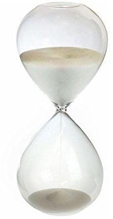 Nicola Spring 60-Minute Sand Timer Hourglass - Clear Glass Decorative Kitchen Countdown Clock with White Sand - Timer for Cooking, Baking, Office Timing