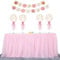 HBBMAGIC Tüll Tischrock Tischdecke Tütü Tischröcke Party Deko Für Hochzeit, Geburtstag, Candy Bar, Weihnachten(427 * 76CM, Rosa, Ohne Geführt)
