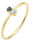 Elli DIAMONDS Ring Damen mit schwarzem und weißem Diamant (0.06 ct.) in 375 Gelbgold