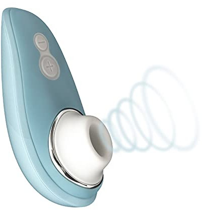 Womanizer Liberty diskreter Druckwellen-Vibrator für Sie im Massage-Set, Klitoris-Sauger, Intim-Stimulator 6 Intensitätsstufen, Powder Blue
