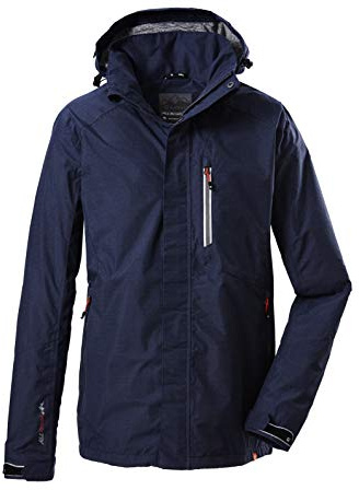 killtec Funktionsjacke Herren Carleb - Herrenjacke mit abzippbarer Kapuze - Outdoorjacke mit Wassersäule 10.000 mm - Männer Jacke ist 100% wasserdicht, dunkelnavy, M