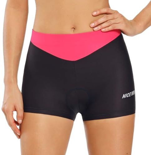 NICEWIN Shorts de Cyclisme Femme, Cuissard vélo 4D Gel Rembourrés, sous-vêtements Caleçon VTT Cycliste Respirant Anti-Glissant