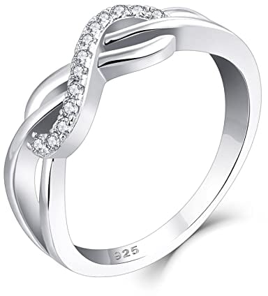 starchenie Unendlichkeit Ringe 925 Sterling Silber Zirkonia Infinity Verlobungsring Ringe für Damen(Größe60)