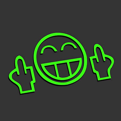 Decus Shop Smiley Fuck You XXL 0005 (neon grün) // Sticker OEM JDM Style Aufkleber
