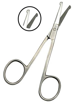 Spire Premium Baby Nail Scissors Nose Hair Scissors, Safety Blades with Rounded Tip for Trimming Small Details Facial Hair, Ear Hair, Eyebrow