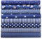 aufodara 8 Stück Baumwollstoff Meterware Stoffpaket 50 x 50 cm Stoff, Stoffe zum Nähen, Patchwork zum Quilten DIY Basteln Handwerken, Quadrate Baumwolltuch (Dunkelblau)