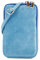 modamoda de T210 Damen Wildleder Rauleder Handytasche 6,7 Zoll Umhängetasche handmade in Italy, Farbe:Jeansblau