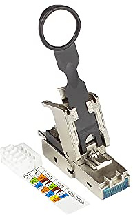 Good Connections Netzwerkstecker - Cat. 6A / 500 MHz / 10-gigabit-fähig - werkzeugloser/feldkonfektionierbar RJ45-Stecker mit Easy Pull-Out - für Verlege- und Patchkabel - STP geschirmt - Metall