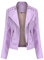 Yynuda, Giacca da motociclista da donna in ecopelle, elegante, con cerniera, classica, corta, Viola 3., XL