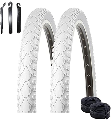 2 x Kenda K-935 Fahrradreifen Fahrradmantel Weiß 40-622 (28 x 1,5) + 2 x Schläuche AV inkl. Reifenheber