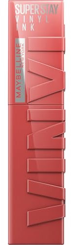 Maybelline New York flüssiger Lippenstift, Liquid Lipstick mit 16 Stunden Halt und glänzendem Finish, Super Stay Vinyl Ink, Nr. 15 Peachy, 4,2 ml