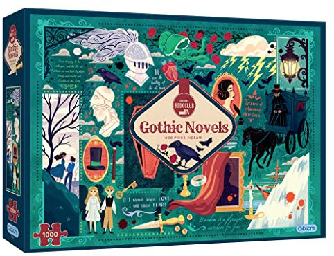 Book Club: Gothic Novels | 1000 Piece Puzzle | Literature Jigsaw | Sustainable Jigsaw Puzzle for Adults | Premium 100% Recycled Board | Great Gift for Adults | Gibsons Games