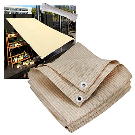 LIGUOYI Voile Dombrage Rectangulaire, Voile Solaire Beige Protection Contre Les Regards Fait sur Mesure De Plein Air Écran Solaire, Protection UV Antis-âge Respirant Résistant À La Chaleur