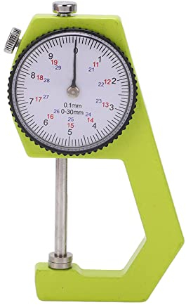 Sonew Tragbarer Dickenmessgerät, Dickenmesser mit Messuhr 0-30 Mm Bereich 0,1 Mm Genauigkeit Dickenprüfer Zum Messen von Papier Schmuck Kunstleder Metallblechdicke Messwerkzeug