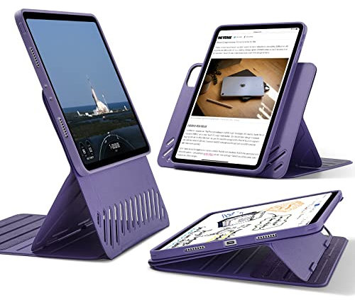 ESR Étui de Protection pour iPad Pro 11 2022/2021, iPad Pro11, Couvercle magnétique Amovible, Support réglable Portrait ou Paysage avec Affichage surélevé, 9 Angles de Support, série Shift, Violet