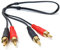 DRUT 50cm short RCA to RCA Phono Twin Jack to Jack Stereo Audio Cable Lead Cord Compatible With CD/DVD/Amplifier/Hifi/DJ Mixer/Turntable 1.6ft Black Gold Connectors