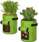 YRHome 2 Stück Pflanztasche Kartoffeln Pflanzen Tasche 10 Gallonen Pflanzsack Kartoffelsack Pflanzbeutel Vliesstoff Tomaten Pflanztopf mit Klettfenster Griffen für Pflanzen Kartoffeln Blumen Grün