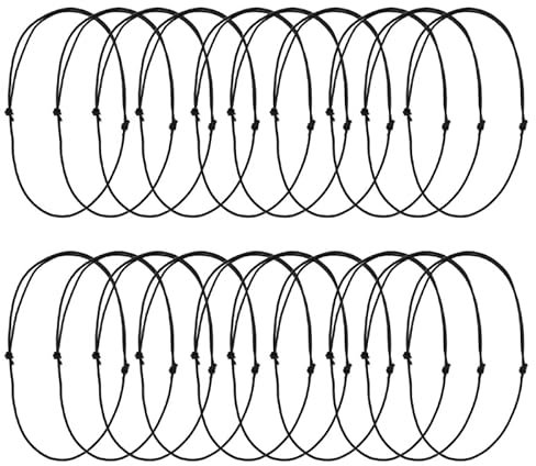 seluluory 10 Pack Black Leathers Cords Adjustable Knots Sliding Knot Necklace Rope Jewelry Making Supplies Necklace Cords For DIY Sliding Knot Necklace Rope