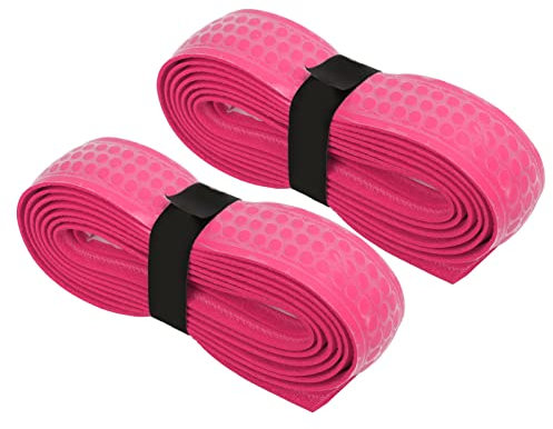 Raquette de Tennis Grip Absorbant la Sueur Polyuréthane Fibre d'azote Absorption des Chocs épais 2 Pièces Raquette de Tennis Grip Bande pour (Rose)