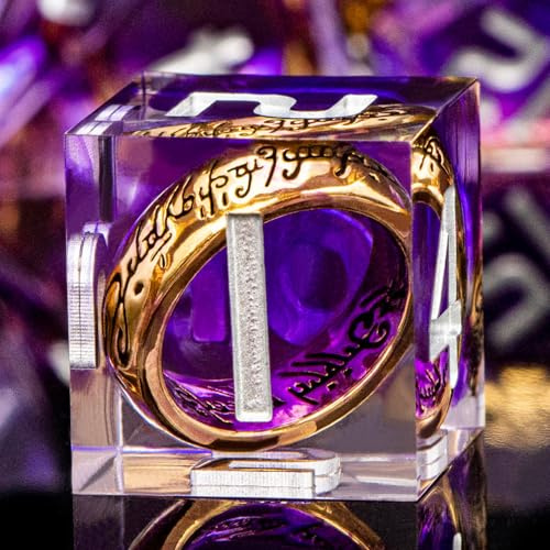 ORIFANTOU Magisches DND-Würfel-Set mit Aufbewahrungsbox, Violett, scharfe Kanten, handgefertigt, Lord D and D, polyedrische Würfel für die Verwendung mit D&D RPG, D20, D12, D10, D8, D6, D4 Brettspiele