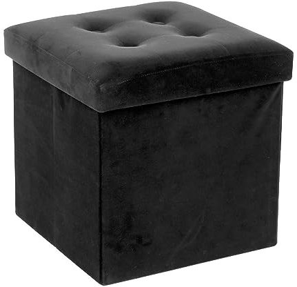 Eazy Living Sitzsack mit Aufbewahrungsbox, Velours, Schwarz