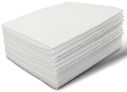 Filz zum Basteln, Bastelfilz weiß, 1mm Stark Filzstoff Bastelfilz, 18 x 28.5cm Weicher Bastelfilz zum Basteln, 10 Stück Filzblätter für Handarbeit DIY-Nähprojekt Party Dekorationen
