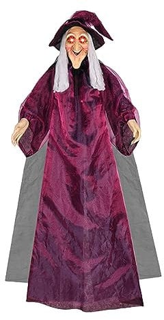 Fenteer Hängende Animierte Hexen-Halloween Dekoration, Gruselige Geräusche, 178 cm, Lebensgroß Mehrzweck Spukhaus-Kriech-Requisite für Gruselige Labyrinthe
