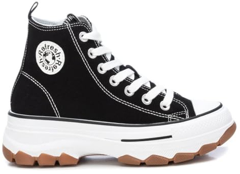 REFRESH - Zapatilla Mujer Negro - Calzado Cómodo y Versátil - Moda casual - Modelo 17191902 (Talla 39)